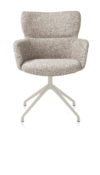 Sage, chaise à accoudoirs - pivotante - creme - tissu Luton - cuivre