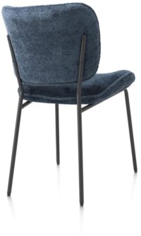 Julia, eetkamerstoel - rough off black frame - stof Lecce - Blauw - Afbeelding 3