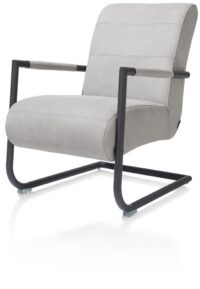 Angelica, bijzetfauteuil + zwart frame (ROB) - Cuba leder - charcoal