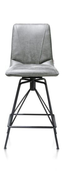 Mac, barstoel - off black frame - Rocky + greep Catania zwart - Lichtgrijs