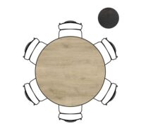 Arvada, tafel 140 cm. - rond - centrale poot kort - natural - Afbeelding 2
