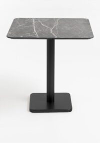 Brest bistrotafel marble light grey 75x75cm - zwart