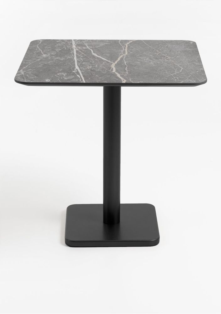 0813D755Dc61333Be9F434596F45B5B70Bde397D_Images_T_Ll_M_437F3439E9124A6B86Bafc4929D657Ff_Image.jpg Brest Bistrotafel Marble Light Grey 75X75Cm - Zwart - Afbeelding 1