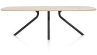 Arvada, tafel 250 x 110 cm. - ovaal - centrale poot lang - natural
