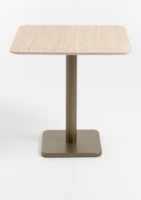 Brest bistrotafel Travertine 75x75cm - Goud