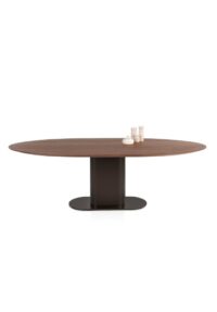 Brianza, eetkamertafel 240 x 100 cm - walnoot fineer - Steel Brown