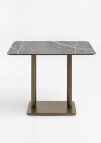 Brest table de bar marble light grey 120x75cm - Or