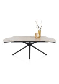 Lattina, uitschuiftafel 170 (+ 2 x 40 cm) x 100 cm - Creme - Afbeelding 3