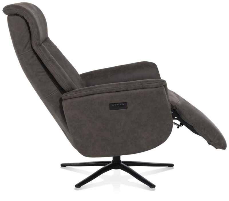 Nocara, Relax-Fauteuil - Manueel - Zwarte Poot - Vaste Hoofdsteun - Stof Oregon - Lava - Afbeelding 3