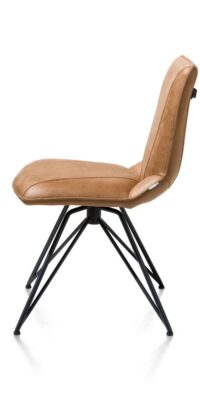 Mac, eetkamerstoel - off black frame - Rocky + greep Catania zwart - Cognac - Afbeelding 2
