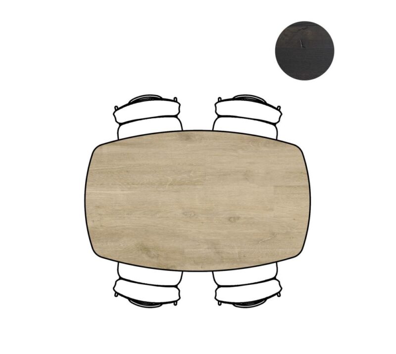 Arvada, Tafel 160 X 100 Cm. - Ovaal - Centrale Poot Kort - Natural - Afbeelding 2