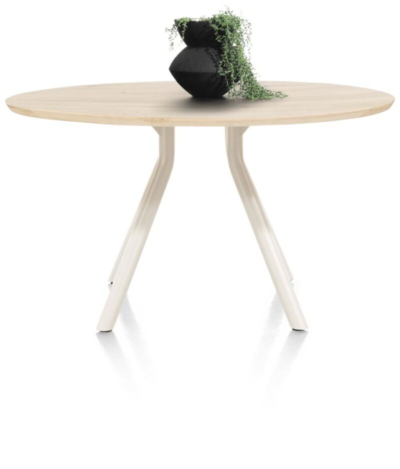 Arvada, Table 140 Cm. - Ronde - Pied Central Nebbia - Naturel Nebbia - Image 1