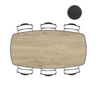 Arvada, tafel 220 x 110 cm. - ovaal - centrale poot lang - natural - Afbeelding 2