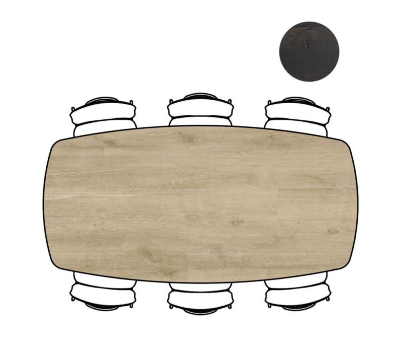 Arvada, Tafel 220 X 110 Cm. - Ovaal - Centrale Poot Lang - Natural - Afbeelding 2