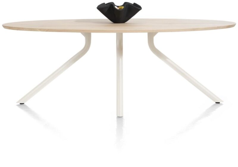 Arvada, Table 220 X 110 Cm. - Ellipse - Pied Central Nebbia - Naturel Nebbia - Image 2