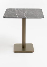 Brest bistrotafel marble light grey 75x75cm - Goud