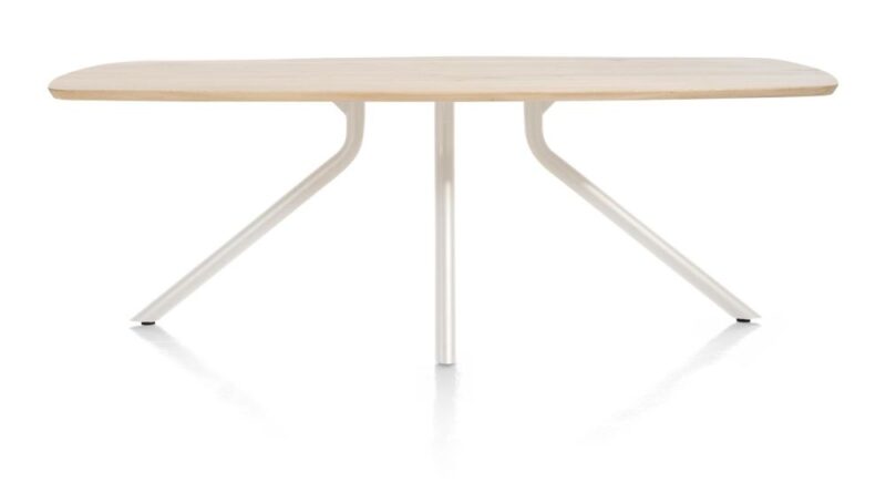 Arvada, Tafel 190 X 100 Cm. - Ovaal - Centrale Poot Nebbia - Naturel Nebbia - Afbeelding 1