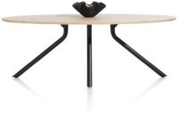 Arvada, tafel 220 x 110 cm. - ellips - centrale poot lang - natural