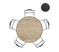 Arvada, tafel 125 cm. - rond - centrale poot Nebbia - Naturel Nebbia - Afbeelding 2