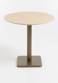 Brest table de bistro Travertine D80cm - Or