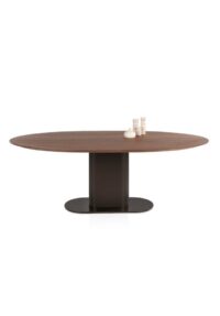 Brianza, eetkamertafel 210 x 100 cm - walnoot fineer - Steel Brown