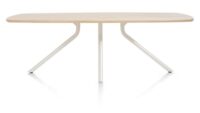 Arvada, tafel 220 x 110 cm. - ovaal - centrale poot Nebbia - Naturel Nebbia