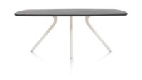 Arvada, table 160 x 100 cm. - ovale - pied central Nebbia - Onyx Nebbia