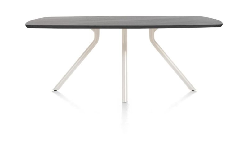 Arvada, Table 160 X 100 Cm. - Ovale - Pied Central Nebbia - Onyx Nebbia - Image 1