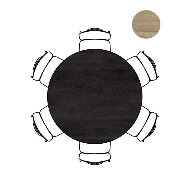 Arvada, Bartafel 140 Cm. - Rond - Centrale Poot Kort - Onyx - Afbeelding 2