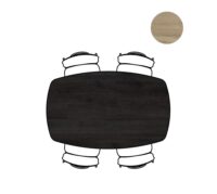 Arvada, table 160 x 100 cm. - ovale - pied central Nebbia - Onyx Nebbia - Image 2