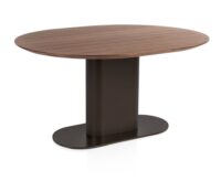 Brianza, eetkamertafel 150 x 120 cm - walnoot fineer - Steel Brown - Afbeelding 3