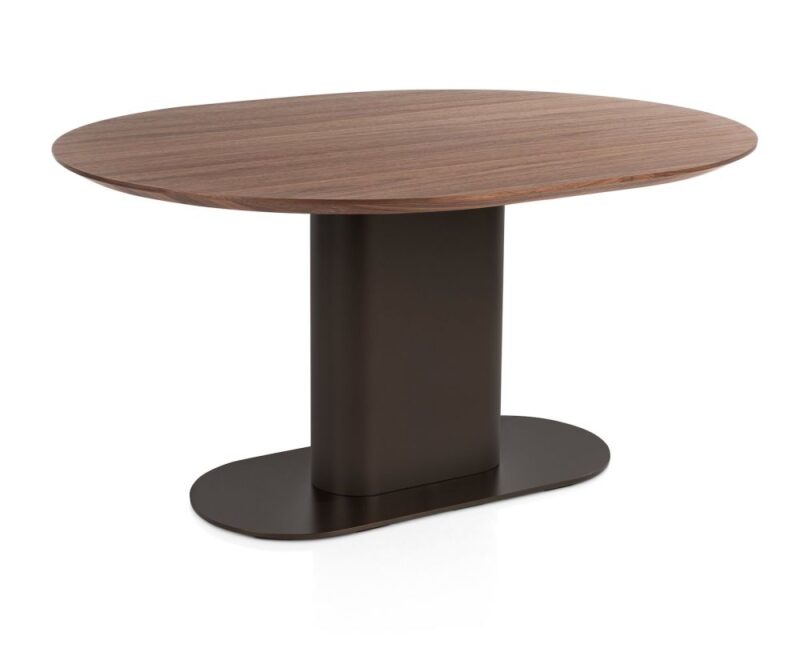Brianza, Eetkamertafel 150 X 120 Cm - Walnoot Fineer - Steel Brown - Afbeelding 3