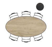 Arvada, tafel 220 x 110 cm. - ellips - poten aan de zijkant - natural - Afbeelding 2