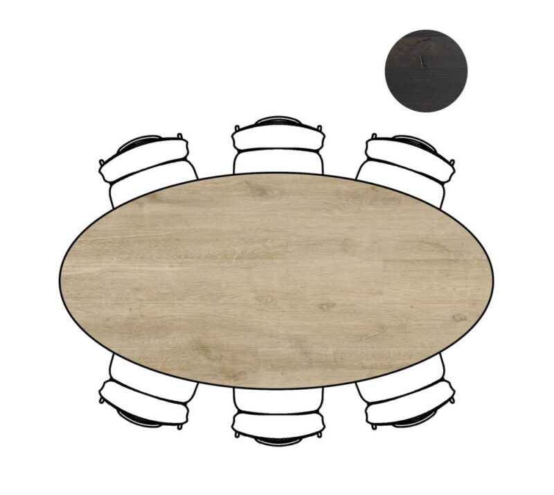 Arvada, Tafel 220 X 110 Cm. - Ellips - Poten Aan De Zijkant - Natural - Afbeelding 2