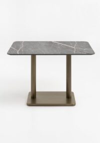 Brest bistrotafel marble light grey 120x75cm - Goud