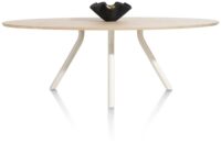 Arvada, table 220 x 110 cm. - ellipse - pied central Nebbia - Naturel Nebbia