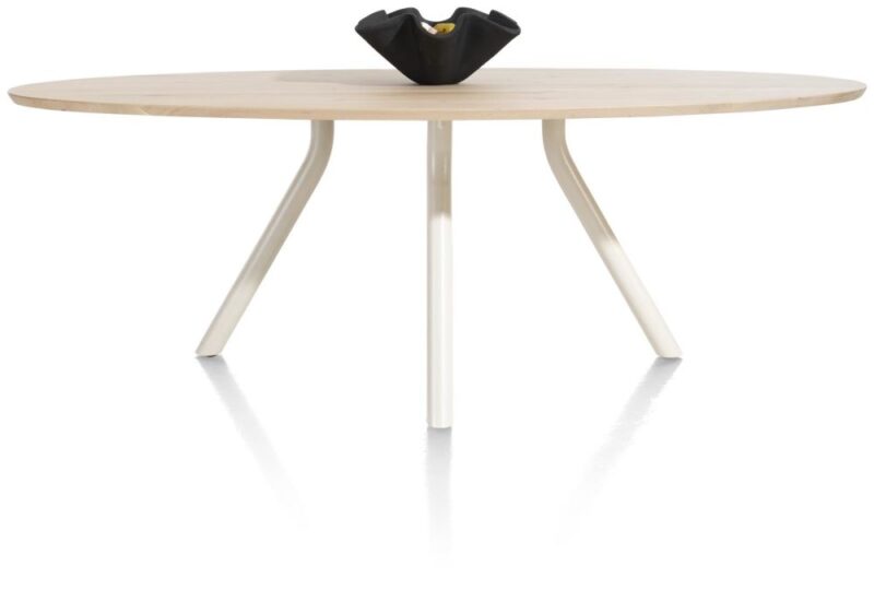 Arvada, Table 220 X 110 Cm. - Ellipse - Pied Central Nebbia - Naturel Nebbia - Image 1