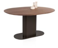 Brianza, eetkamertafel 150 x 120 cm - walnoot fineer - Steel Brown - Afbeelding 2