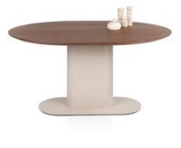 Brianza, eetkamertafel 150 x 120 cm - walnoot fineer - Creme