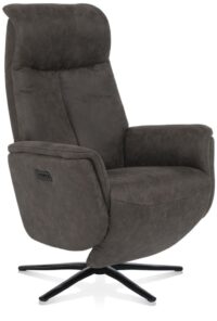 Nocara, relax-fauteuil - manueel - zwarte poot - vaste hoofdsteun - stof Oregon - Lava