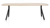 Arvada, tafel 220 x 110 cm. - ovaal - poten aan de zijkant - natural