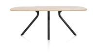 Arvada, tafel 160 x 100 cm. - ovaal - centrale poot kort - natural