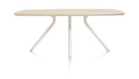 Arvada, table 160 x 100 cm. - ovale - pied central Nebbia - Naturel Nebbia