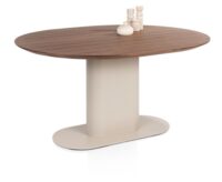 Brianza, eetkamertafel 150 x 120 cm - walnoot fineer - Creme - Afbeelding 2