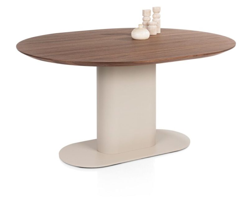 Brianza, Eetkamertafel 150 X 120 Cm - Walnoot Fineer - Creme - Afbeelding 2