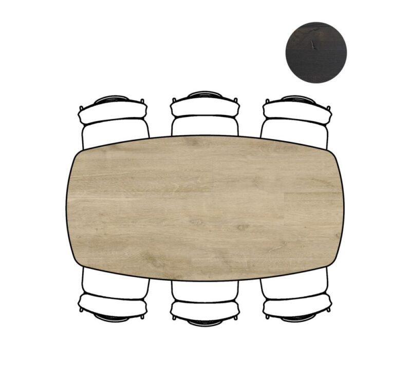 Arvada, Tafel 190 X 100 Cm. - Ovaal - Centrale Poot Nebbia - Naturel Nebbia - Afbeelding 2