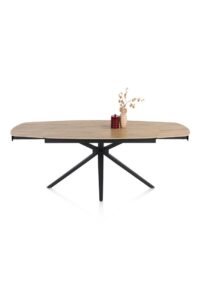 Lattina, uitschuiftafel 140 (+ 2 x 30 cm) x 100 cm - Ceramic oak natural