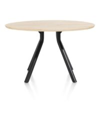 Arvada, tafel 125 cm. - rond - centrale poot kort - natural