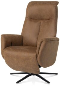 Nocara, fauteuil relax - manuel - pied noir - appui-tête fix - tissu Oregon - Desert