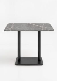 Brest table de bar marble light grey 120x75cm - Noir